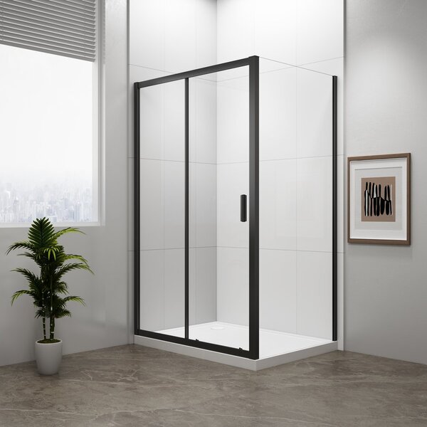 Polysan Polysan, EASY BLACK négyzet alakú zuhanyparaván 1000x800mm, L/R, átlátszó üveg, EL2915B