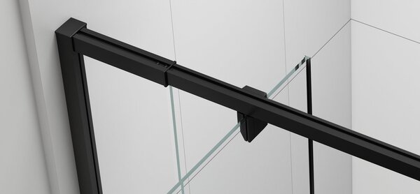 Polysan Polysan, EASY BLACK csuklós zuhanyajtó 760-900mm, Tégla üveg, EL1638B