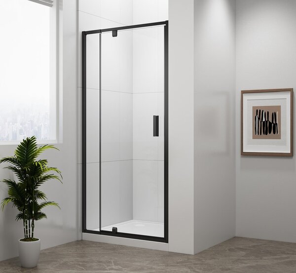 Polysan Polysan, EASY BLACK négyzet alakú zuhanyparaván 1000x800mm, L/R, átlátszó üveg, EL2915B