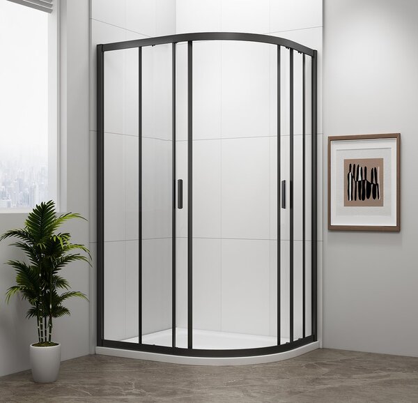 Polysan Polysan, EASY BLACK négyzet alakú zuhanyparaván 1000x800mm, L/R, átlátszó üveg, EL2915B