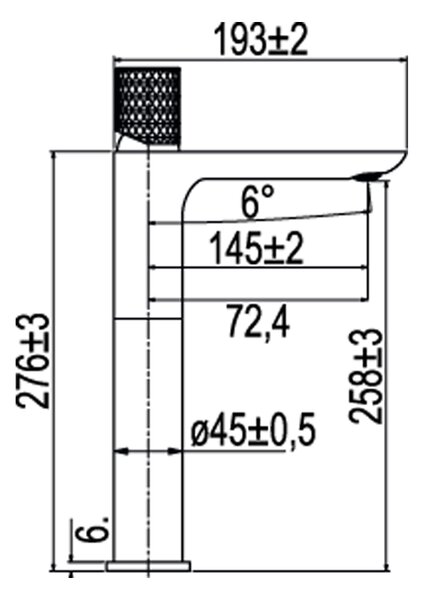 Mereo Mereo, Mosdóállvány magas csaptelep, gyémánt, Viana, kivezetés nélkül, króm, MER-CBE10102A