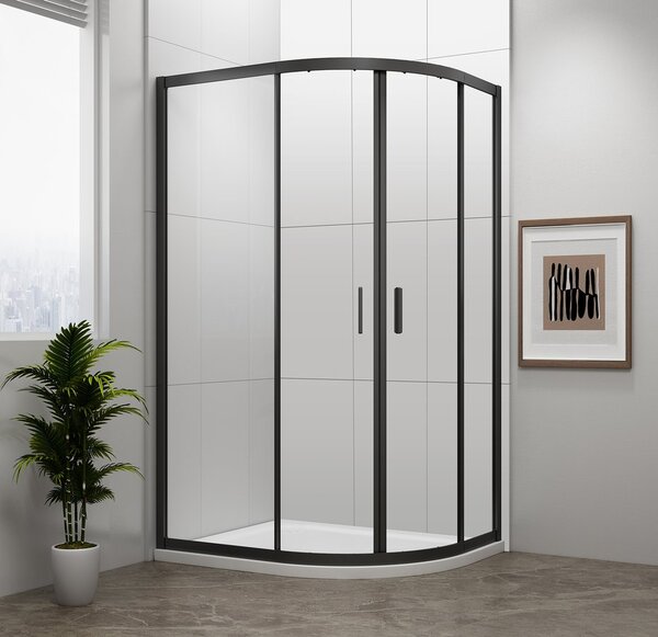 Polysan Polysan, EASY BLACK négyzet alakú zuhanyparaván 1000x800mm, L/R, átlátszó üveg, EL2915B