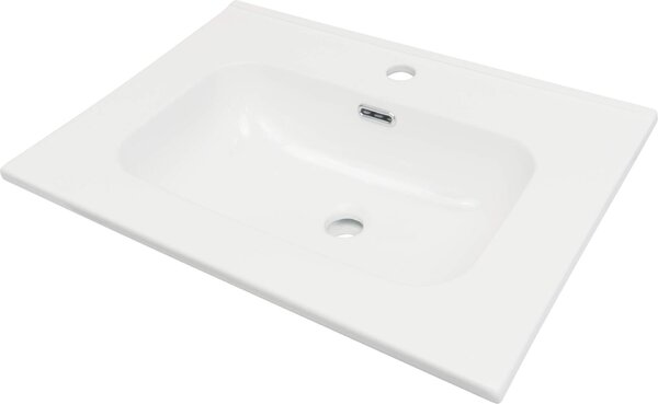 Deante Tubo, beépített kerámia mosogató 603x460x175mm, fehér fényes, DEA-CTU_6U6W