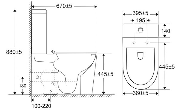 Mereo Mereo, WC kombi, emelt, vario hulladék, csuklyás, Smart Flush RIMLESS, kerámia, incl. ülések, MER-VSD92T1