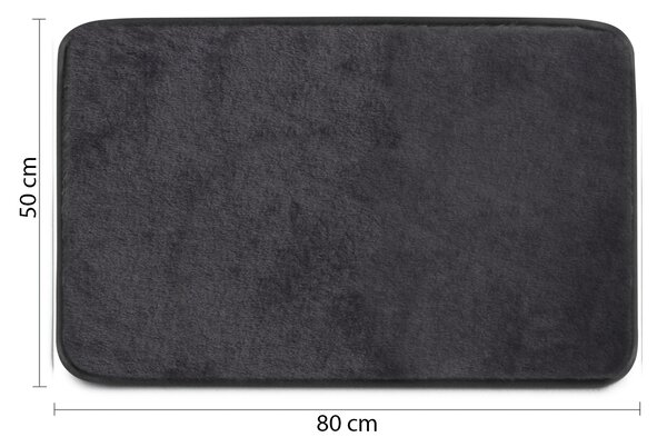 Gedy Gedy, FUZZY fürdőszobaszőnyeg, 50x80cm, 100% poliészter, csúszásgátló, fekete, 96FY508014