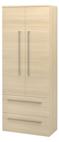Mereo Mereo, Bino, magas fürdőszobai szekrény, dupla, 163 cm, fehér, fehér/tölgy, MER-CN639
