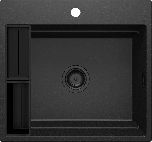 Deante Magnetic, 1 kamrás gránit mosogató 560x520x220mm, grafit fém, DEA-ZRM_G10A