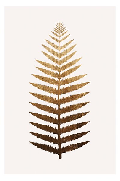 Plakát Kubistika - Golden leaf, (40 x 60 cm)