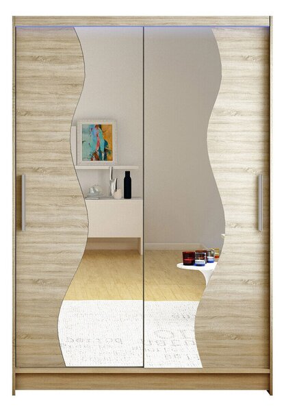 Gardróbszekrény Closico Pacron S, Laminált forgácslap, 200x120x58cm, Sonoma tölgy