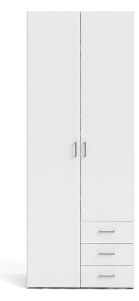 Fehér ruhásszekrény 78x200 cm Space – Tvilum