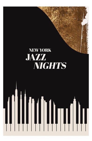 Művészeti nyomat Kubistika - NY Jazz, (40 x 60 cm)