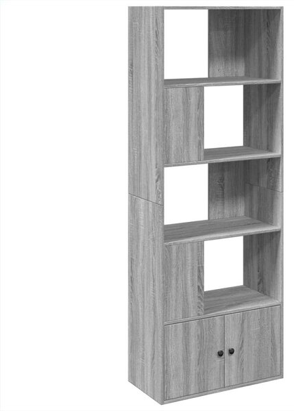 Fa Könyvespolc - Szürke Sonoma - 70x36x189 cm