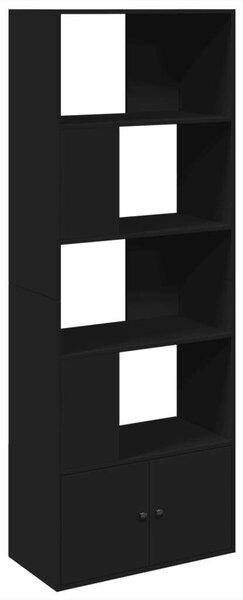 VidaXL Fekete Fa Könyvespolc - 70x36x189 cm