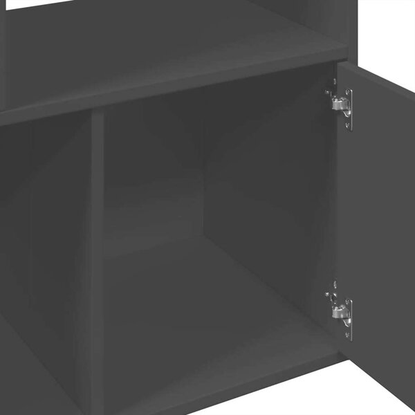 VidaXL Fekete Fa Könyvespolc - 70x36x189 cm
