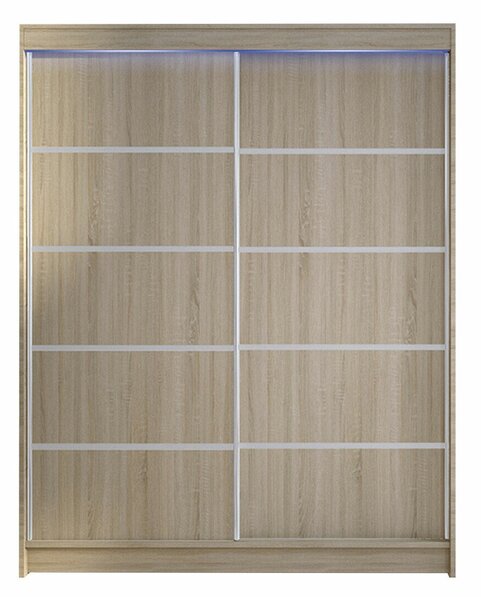Gardróbszekrény Closico Vastor IV, Laminált forgácslap, 200x150x58cm, Sonoma tölgy
