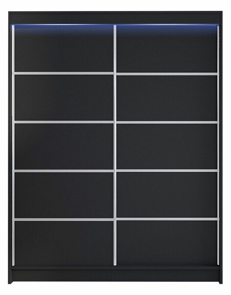 Gardróbszekrény Closico Vastor IV, Laminált forgácslap, 200x150x58cm, Fekete