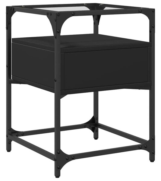 VidaXL Éjjeliszekrény Szett - 2 db Fekete - 40x40x55 cm