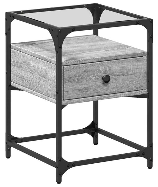 VidaXL Sonoma Szürke Fa Éjjeliszekrény Szett - 2 db - 40x40x55 cm