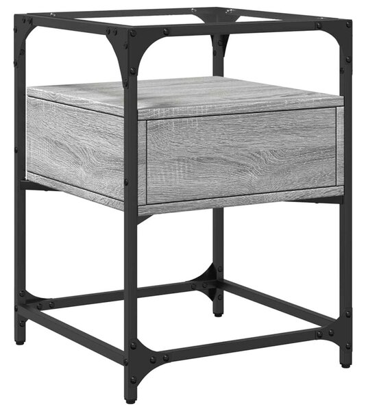 VidaXL Sonoma Szürke Fa Éjjeliszekrény Szett - 2 db - 40x40x55 cm