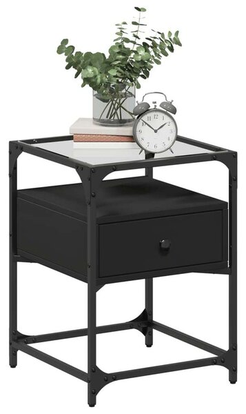 VidaXL Éjjeliszekrény Szett - 2 db Fekete - 40x40x55 cm