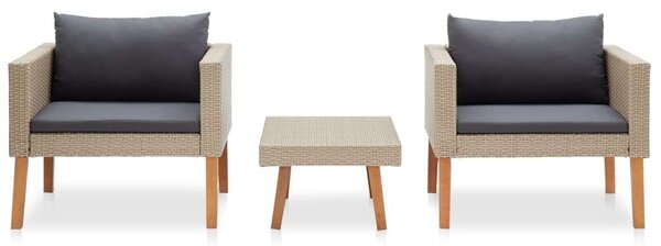 VidaXL Polyrattan Kerti Ülőgarnitúra - 3 részes - Bézs