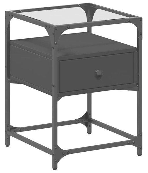VidaXL Éjjeliszekrény Szett - 2 db Fekete - 40x40x55 cm