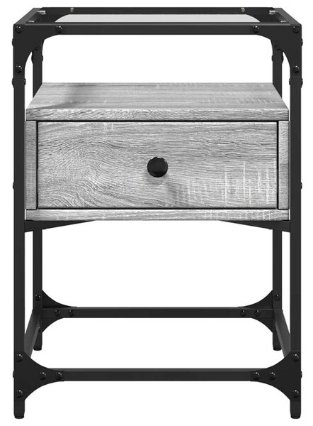 VidaXL Sonoma Szürke Fa Éjjeliszekrény Szett - 2 db - 40x40x55 cm