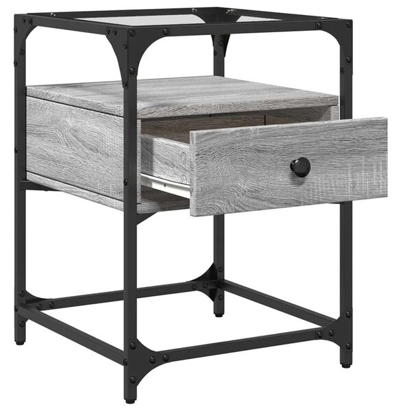 VidaXL Sonoma Szürke Fa Éjjeliszekrény Szett - 2 db - 40x40x55 cm