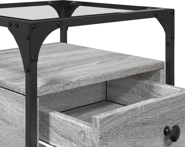 VidaXL Sonoma Szürke Fa Éjjeliszekrény Szett - 2 db - 40x40x55 cm