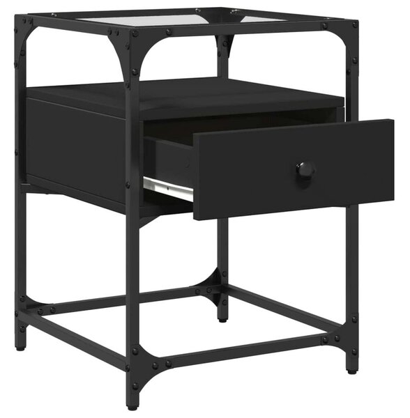VidaXL Éjjeliszekrény Szett - 2 db Fekete - 40x40x55 cm