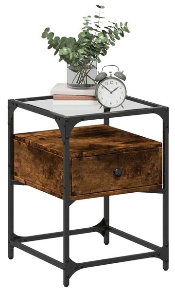 VidaXL Éjjeliszekrény Szett - Füstös Tölgy Fa - 2 db - 40x40x55 cm