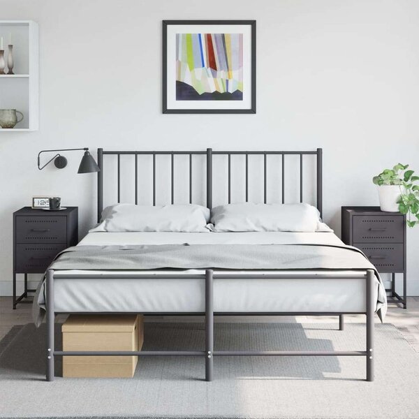 VidaXL Fém Éjjeliszekrény Szett - 2 db - Fekete - 36x39x60,5 cm