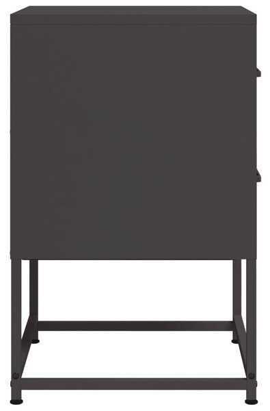 VidaXL Fém Éjjeliszekrény Szett - 2 db - Fekete - 36x39x60,5 cm