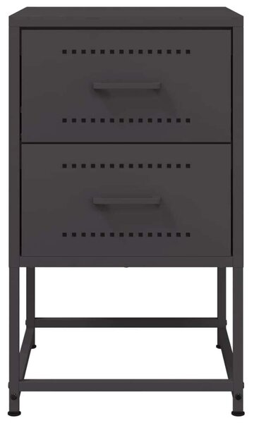 VidaXL Fém Éjjeliszekrény Szett - 2 db - Fekete - 36x39x60,5 cm