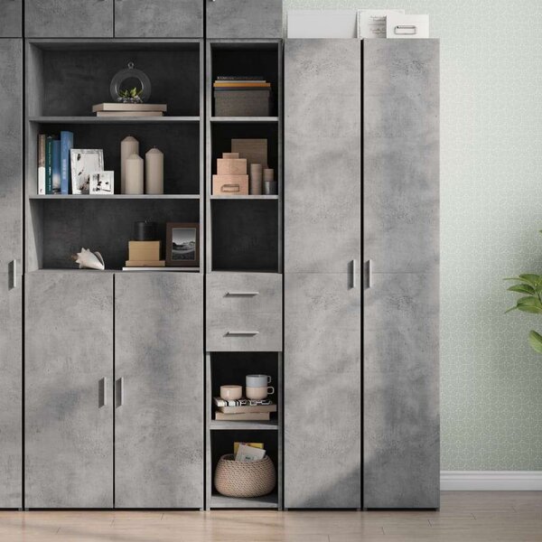 VidaXL betonszürke szerelt fa magasszekrény 30 x 42,5 x 185 cm