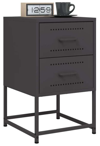 VidaXL Fém Éjjeliszekrény Szett - 2 db - Fekete - 36x39x60,5 cm