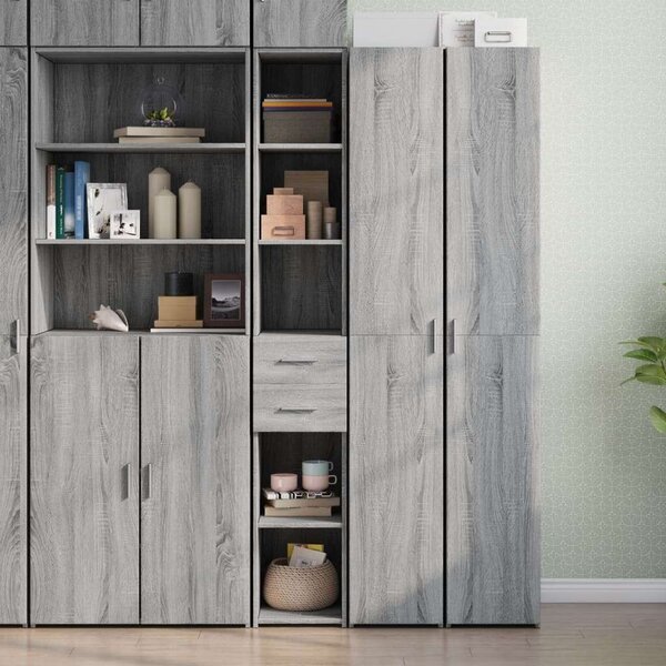 VidaXL szürke sonoma színű szerelt fa magasszekrény 30 x 42,5 x 185 cm