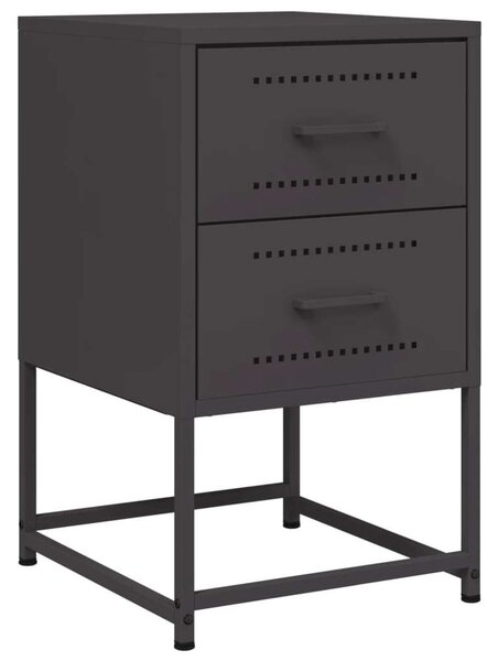 VidaXL Fém Éjjeliszekrény Szett - 2 db - Fekete - 36x39x60,5 cm