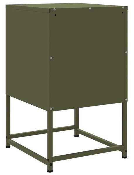 VidaXL Fém Éjjeliszekrény Szett - 2 db Olívazöld - 36x39x60,5cm