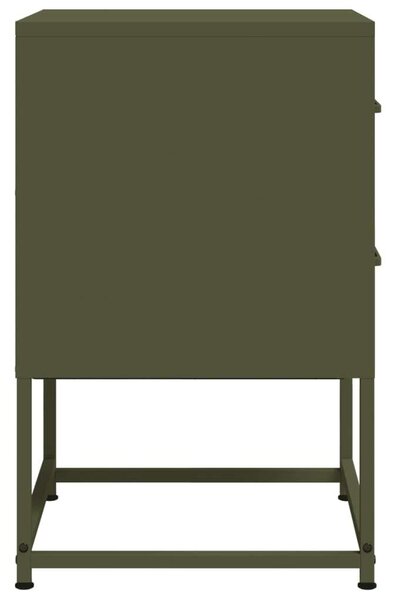 VidaXL Fém Éjjeliszekrény Szett - 2 db Olívazöld - 36x39x60,5cm
