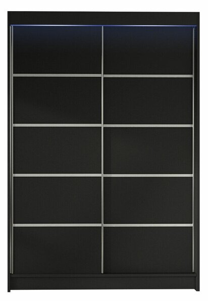 Gardróbszekrény Closico Salvor IV, Laminált forgácslap, 200x120x58cm, Fekete