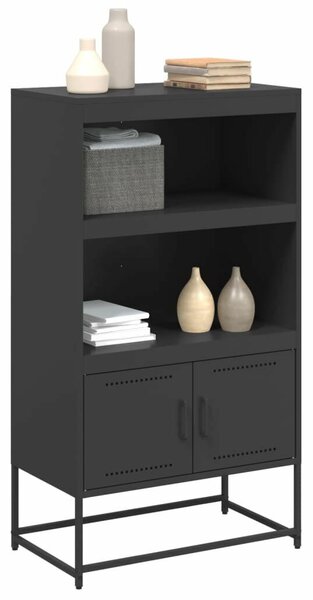 VidaXL Fém Magasszekrény - Fekete - 68,5x38,5x123,5 cm