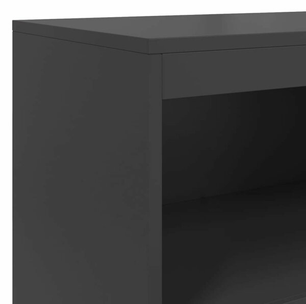 VidaXL Fém Magasszekrény - Fekete - 68,5x38,5x123,5 cm