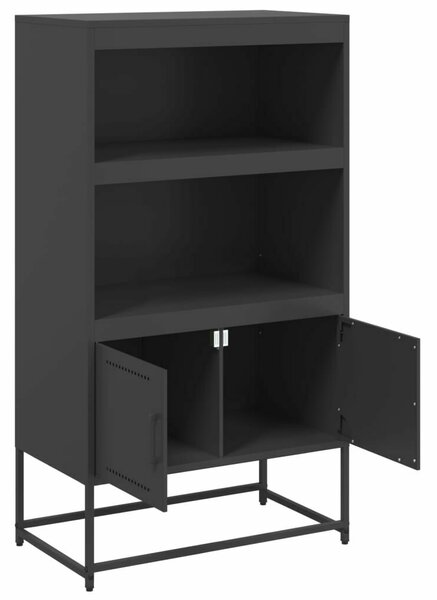 VidaXL Fém Magasszekrény - Fekete - 68,5x38,5x123,5 cm