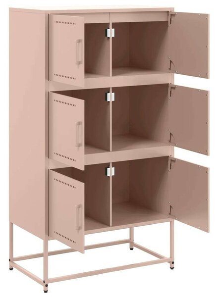 VidaXL Rózsaszín Fém Tárolószekrény - 6 Rekeszes - 68,5x38,5x123,5 cm