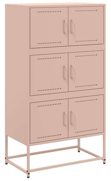 VidaXL Rózsaszín Fém Tárolószekrény - 6 Rekeszes - 68,5x38,5x123,5 cm
