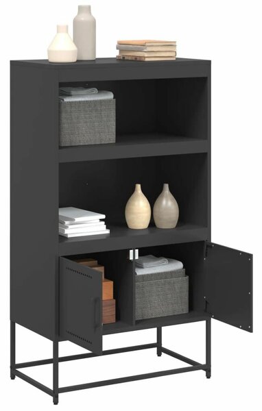 VidaXL Fém Magasszekrény - Fekete - 68,5x38,5x123,5 cm