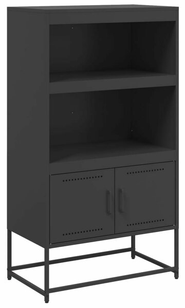 VidaXL Fém Magasszekrény - Fekete - 68,5x38,5x123,5 cm