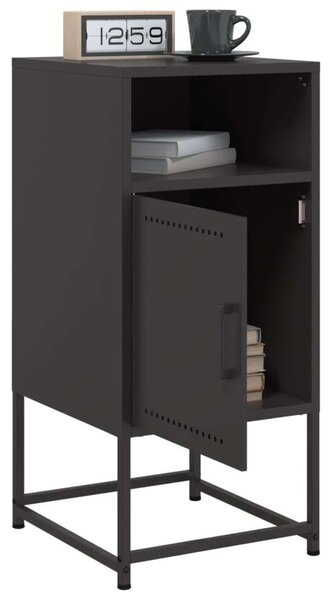 VidaXL - Fém Éjjeliszekrény Szett - 2 db - Fekete - 36x39x78cm