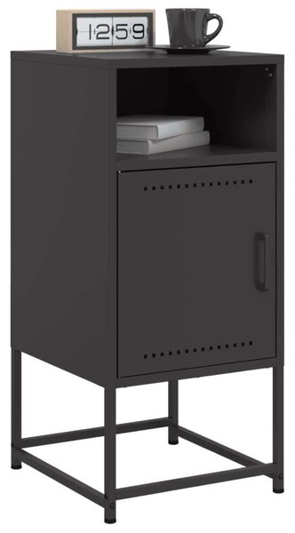 VidaXL - Fém Éjjeliszekrény Szett - 2 db - Fekete - 36x39x78cm